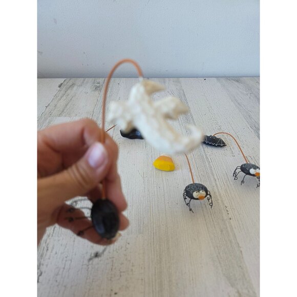 Metal spider ghost candy corn witch ornament Halloween decor unique Xmas tree - Picture 11 of 11